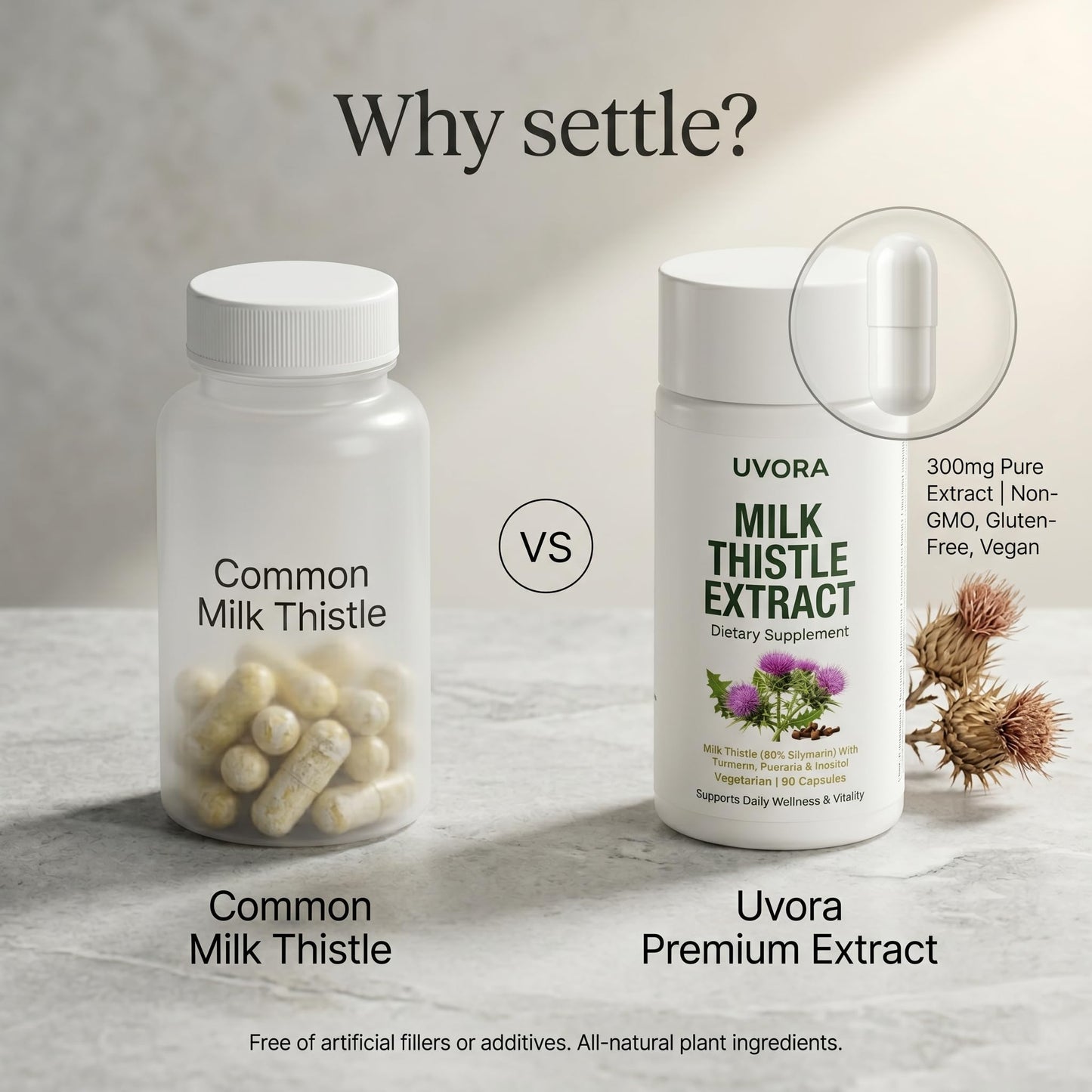 Uvora - Milk Thistle Extract,Uvora Premium Herbal Supplement with Milk Thistle Extract & Antioxidants – Supports Natural ification - dailyvitalstore