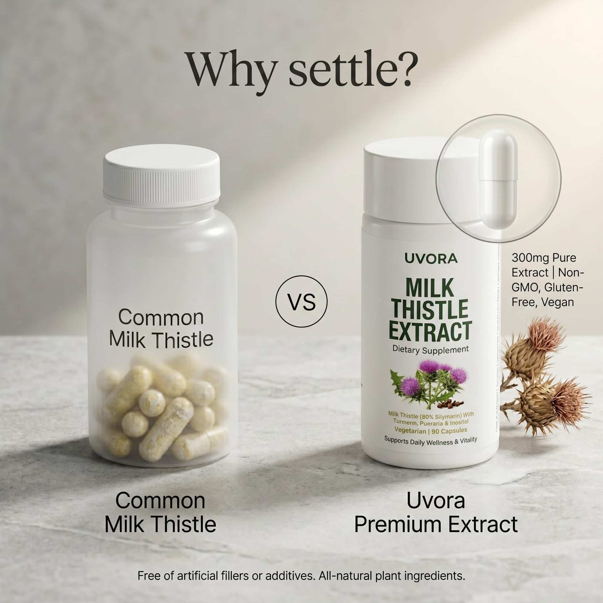 Uvora - Milk Thistle Extract,Uvora Premium Herbal Supplement with Milk Thistle Extract & Antioxidants – Supports Natural ification - dailyvitalstore