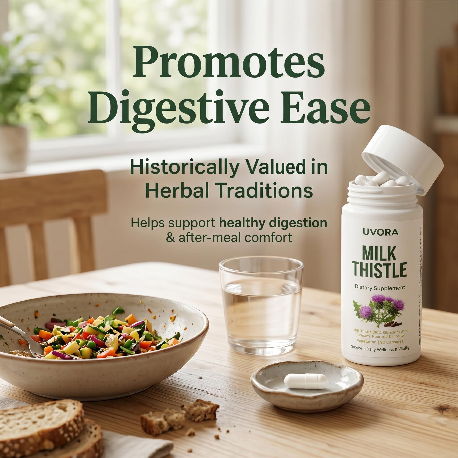 Uvora - Milk Thistle Extract,Uvora Premium Herbal Supplement with Milk Thistle Extract & Antioxidants – Supports Natural ification - dailyvitalstore