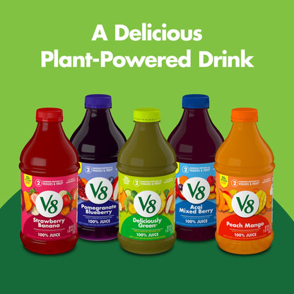 V8 Blends 100% Juice Pomegranate Blueberry Juice, Fruit and Vegetable Juice Blend, 46 Fl Oz Bottle (Pack of 2) - dailyvitalstore