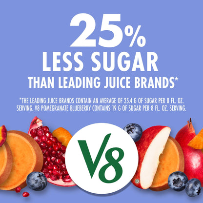 V8 Blends 100% Juice Pomegranate Blueberry Juice, Fruit and Vegetable Juice Blend, 46 Fl Oz Bottle (Pack of 2) - dailyvitalstore