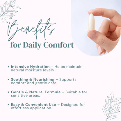 Vaginal Moisturizer for Women with Hyaluronic Acid - Hormone-Free - Intimate Moisturizer for Vaginal Dryness During Menopause - Ideal for Skin Revitalization, pH Balance & Post-Childbirth Recovery - dailyvitalstore