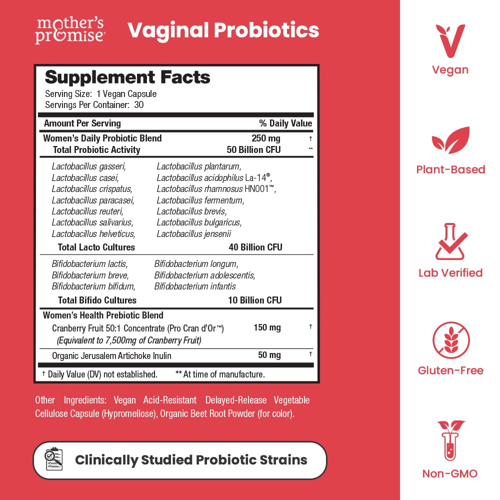 Vaginal Probiotics for Women pH Balance | 50 Billion CFU Womens Probiotic + Cranberry Pills for Vaginal Health, Healthy Odor, Yeast, Urinary Tract | Vegan Women's Probiotics and Prebiotics Supplement - dailyvitalstore