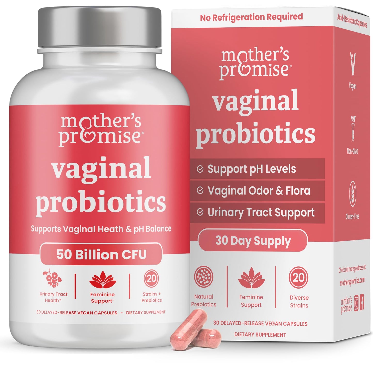 Vaginal Probiotics for Women pH Balance | 50 Billion CFU Womens Probiotic + Cranberry Pills for Vaginal Health, Healthy Odor, Yeast, Urinary Tract | Vegan Women's Probiotics and Prebiotics Supplement - dailyvitalstore