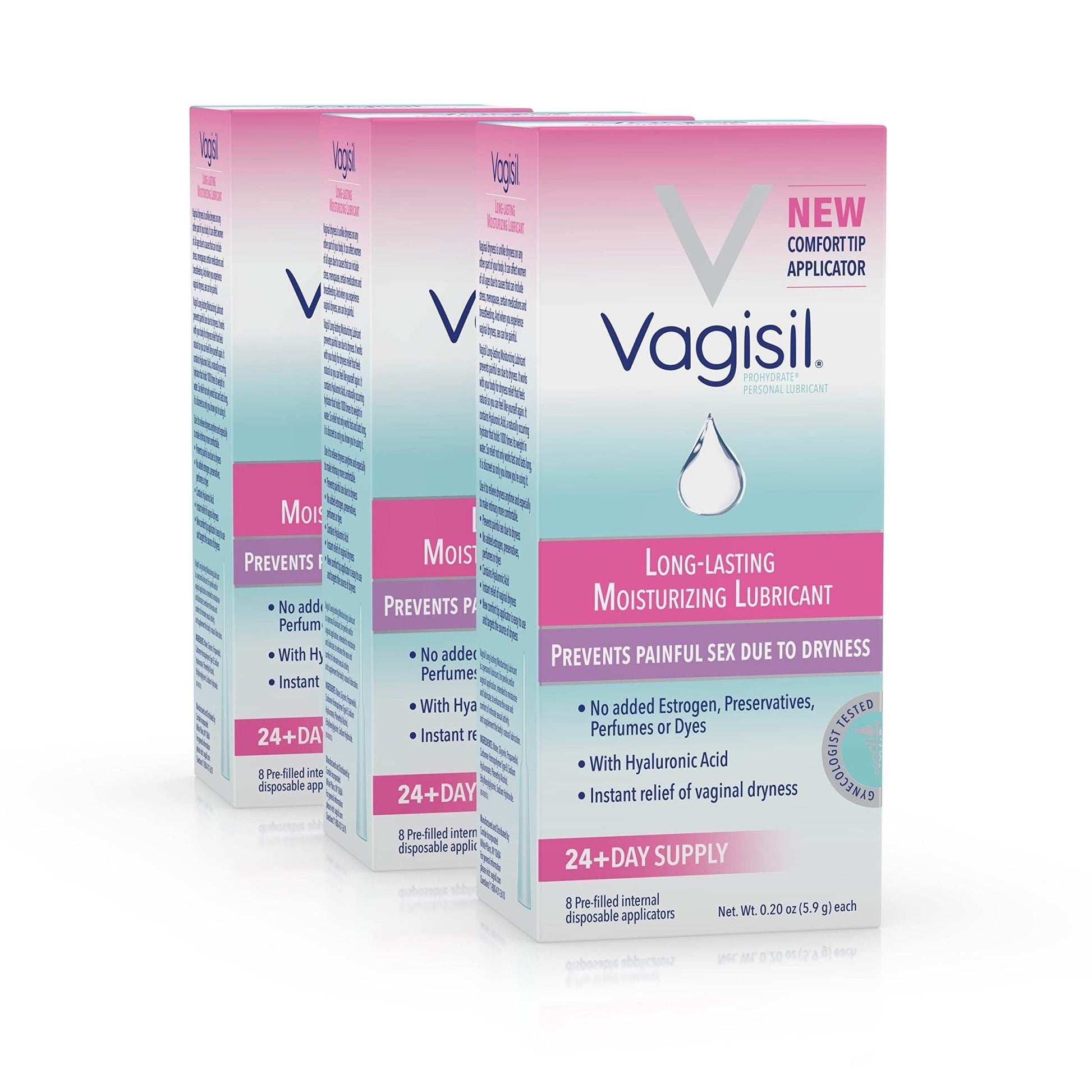 Vagisil Prohydrate Internal Vaginal Moisturizer, Gel & Lubricant for Women, Gynecologist Tested, 8 Count, Pack of 3 (24 Total Applicators) - dailyvitalstore