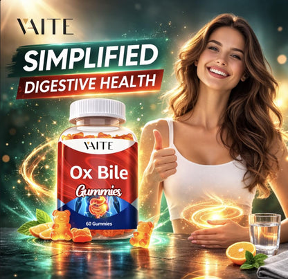 VAITE Ox Bile Gummies – 500mg Digestive Support for Gallbladder & Gut Health – Non-GMO, Sugar-Free Supplement – Helps Nutrient Absorption & Bile Flow – 60 Easy-to-Chew Bile Acid Chewables - dailyvitalstore