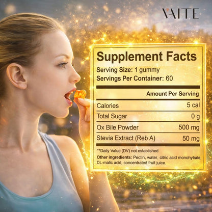 VAITE Ox Bile Gummies – 500mg Digestive Support for Gallbladder & Gut Health – Non-GMO, Sugar-Free Supplement – Helps Nutrient Absorption & Bile Flow – 60 Easy-to-Chew Bile Acid Chewables - dailyvitalstore
