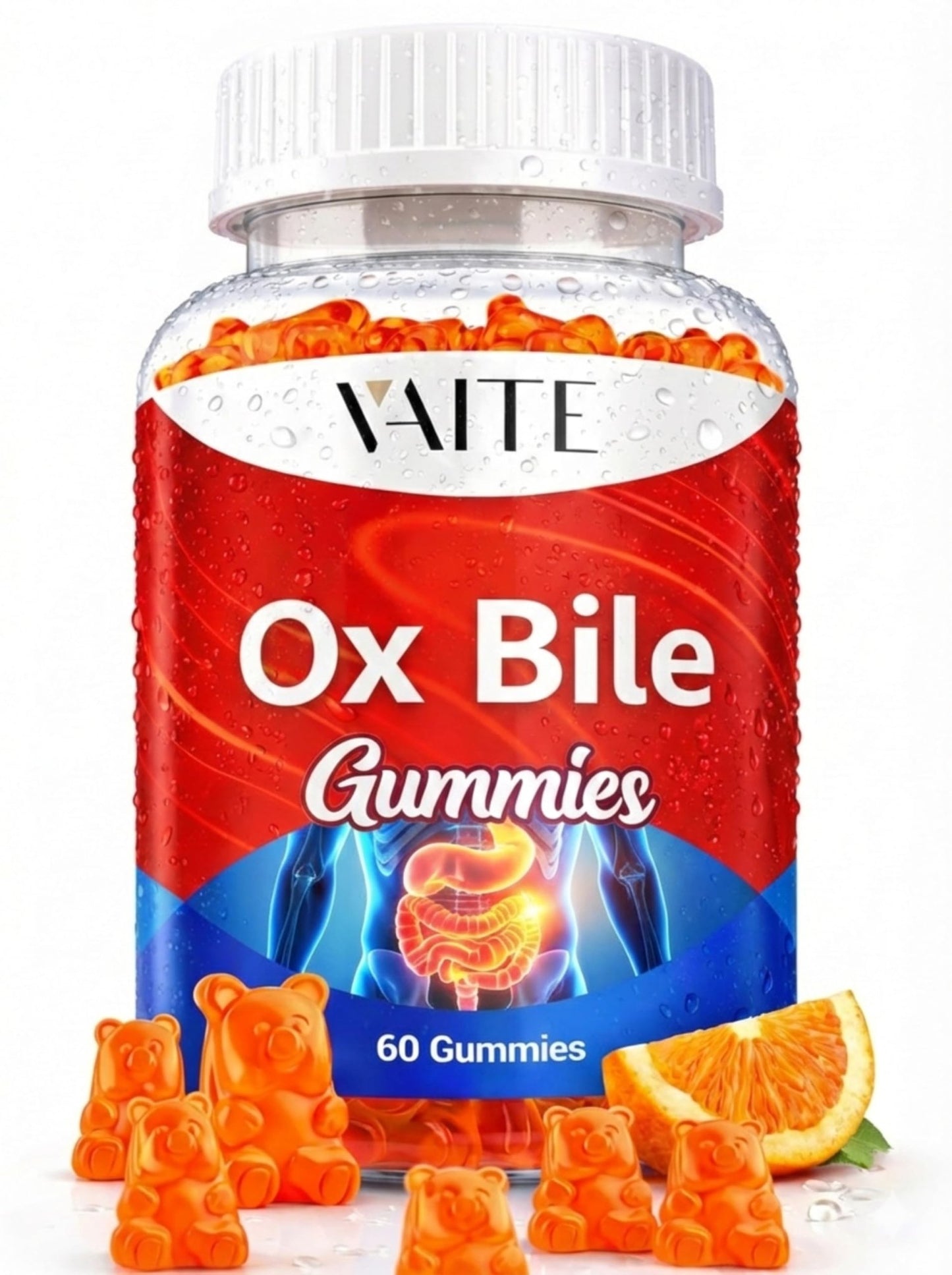 VAITE Ox Bile Gummies – 500mg Digestive Support for Gallbladder & Gut Health – Non-GMO, Sugar-Free Supplement – Helps Nutrient Absorption & Bile Flow – 60 Easy-to-Chew Bile Acid Chewables - dailyvitalstore
