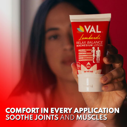 VAL Lombardi Relax Balance Magnesium Lotion | Arnica, Camphor & Menthol | Fast Relief for Joints, Muscles, Back, Shoulders, Feet | Non-Greasy | 5oz - dailyvitalstore