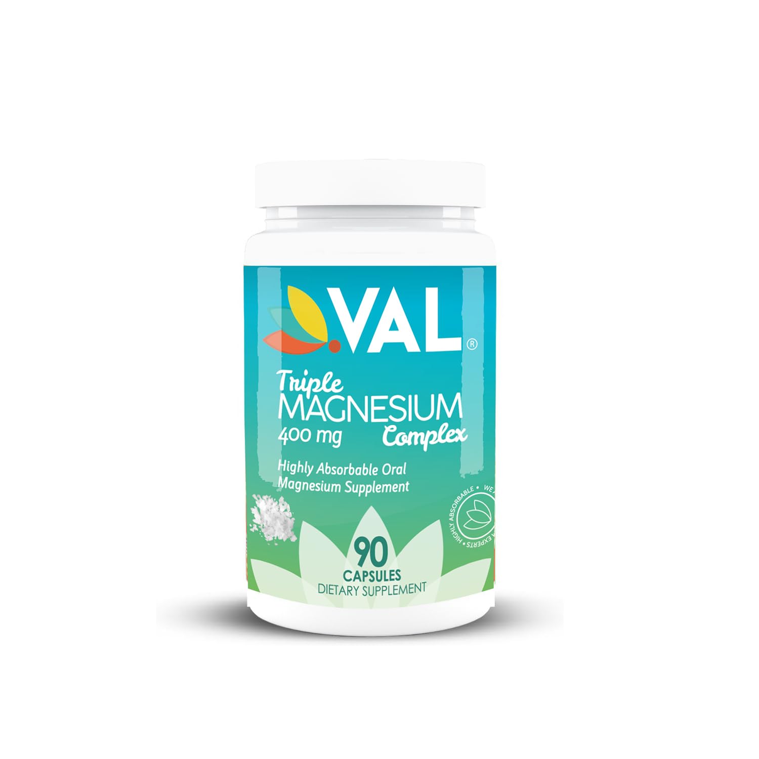 VAL Triple Magnesium Complex 400mg (Glycinate, Taurate & Citrate) for Muscle Relaxation, Sleep & Calm Energy, Vegan, Non-GMO, 90 Capsules - dailyvitalstore