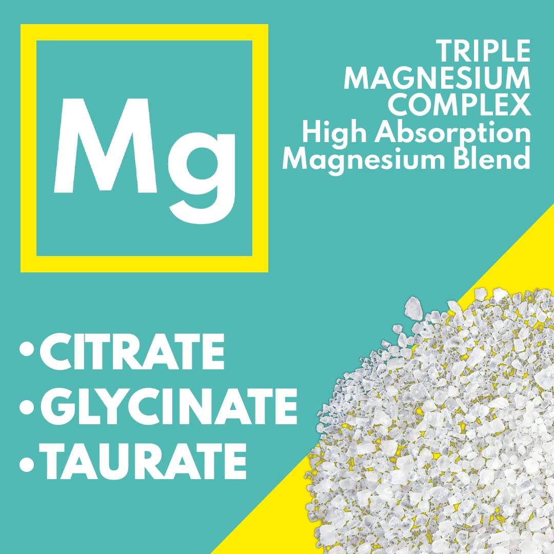 VAL Triple Magnesium Complex 400mg (Glycinate, Taurate & Citrate) for Muscle Relaxation, Sleep & Calm Energy, Vegan, Non-GMO, 90 Capsules - dailyvitalstore