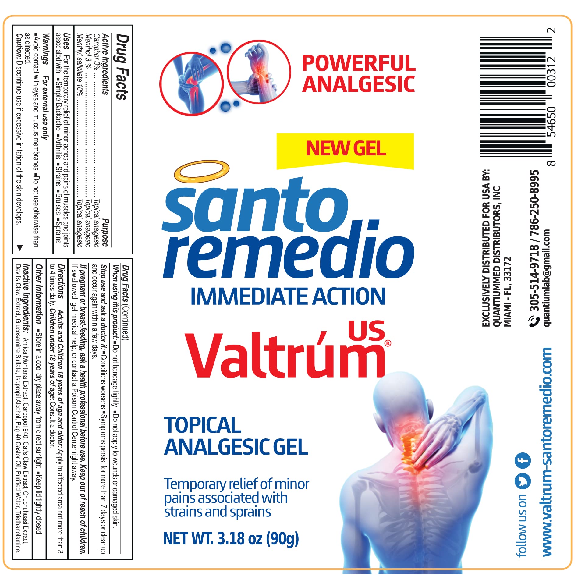 Valtrum Fast and Effective Relief. The only Natural Components Gel for External use with Powerful Action, Whose Effects are perceived Within 40 Seconds of Being Used. - dailyvitalstore