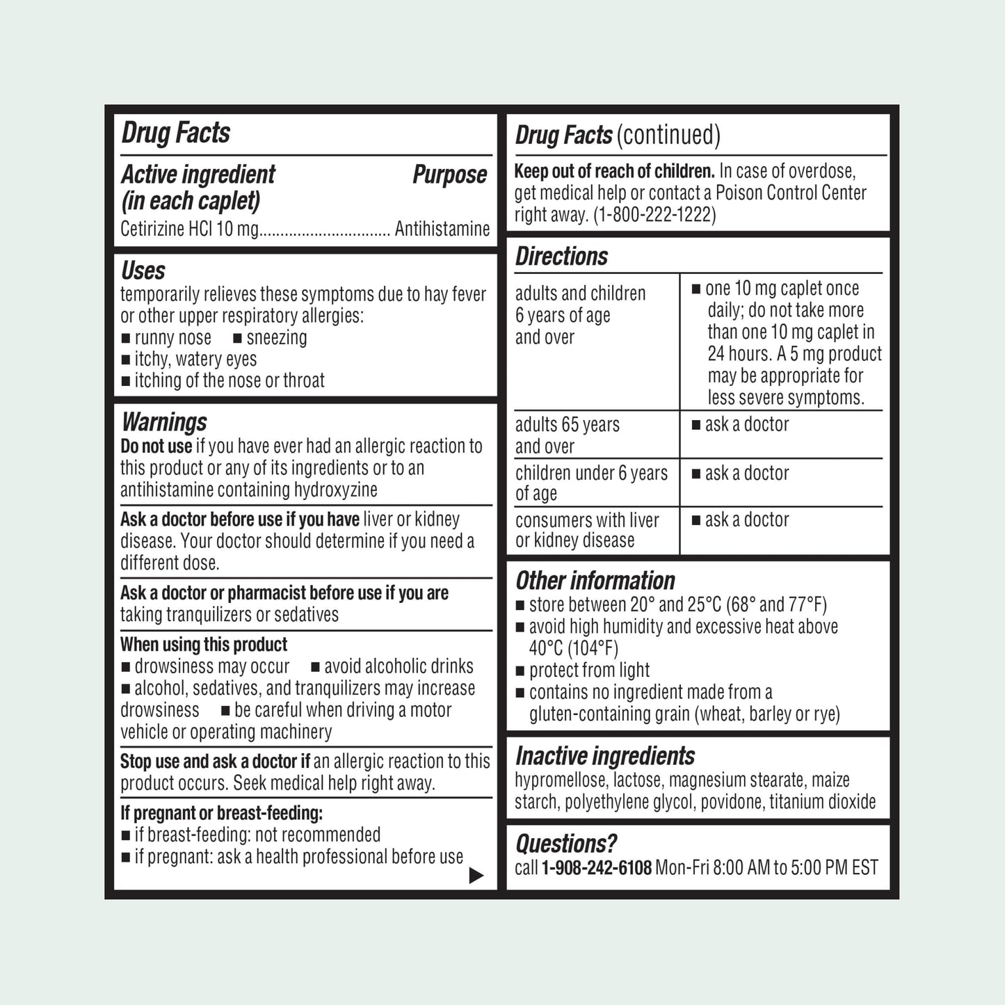 ValuMeds 24-Hour Allergy Medicine Antihistamine for Pollen, Hay Fever, Dry, Itchy Eyes, Allergies | Cetirizine HCl 10mg Caplets, Compare to Leading Brand (300 Count) - dailyvitalstore