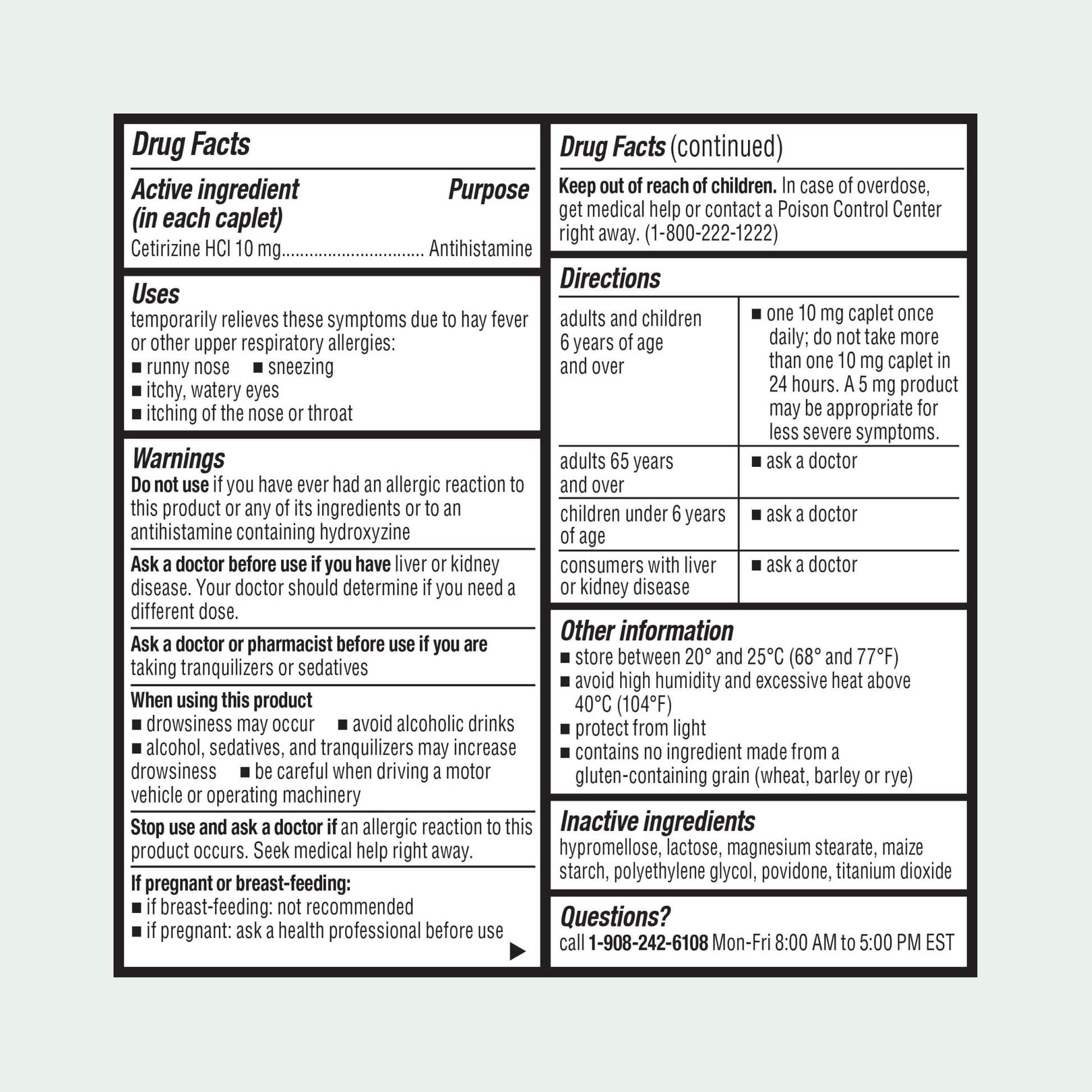 ValuMeds 24-Hour Allergy Medicine Antihistamine for Pollen, Hay Fever, Dry, Itchy Eyes, Allergies | Cetirizine HCl 10mg Caplets, Compare to Leading Brand (300 Count) - dailyvitalstore