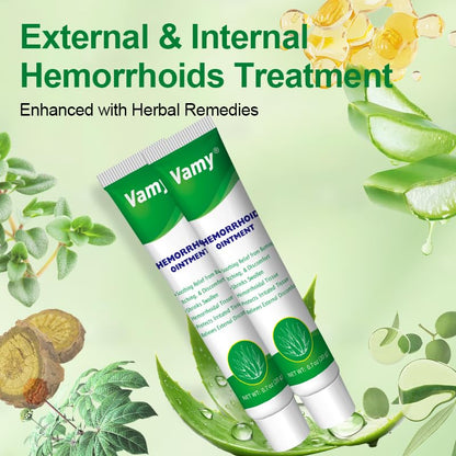 vamy Hemorrhoid Ointment (2 x 20g Tubes), 40g - Maximum Strength Formula for Hemorrhoidal Fast Relief, Soothes Itching, Burning & Discomfort - dailyvitalstore