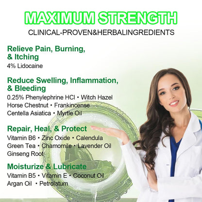 vamy Hemorrhoid Ointment (2 x 20g Tubes), 40g - Maximum Strength Formula for Hemorrhoidal Fast Relief, Soothes Itching, Burning & Discomfort - dailyvitalstore