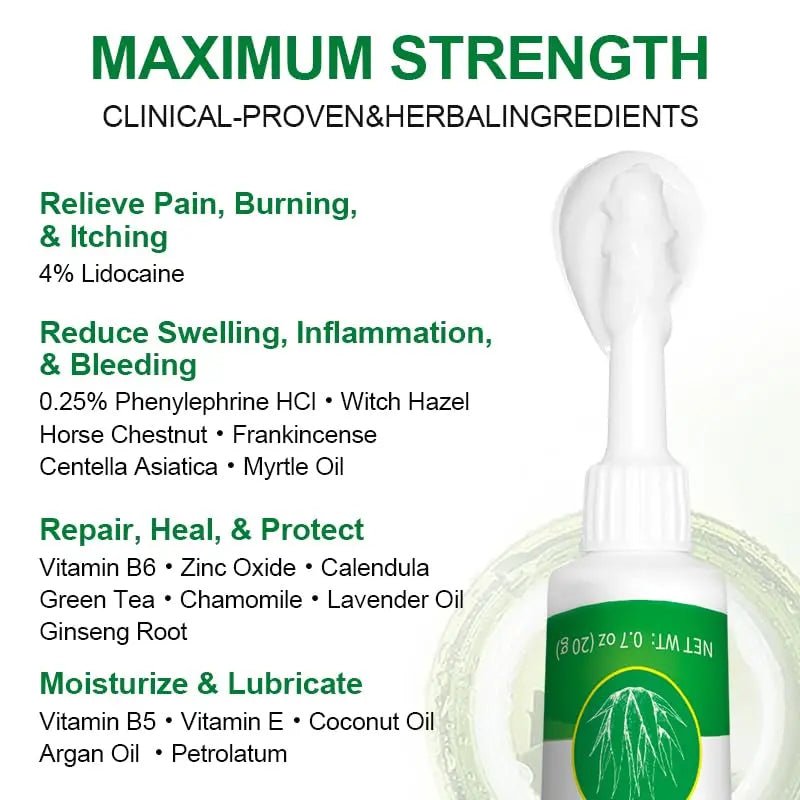vamy Herbal Hemorrhoid Cream, Hemorrhoid Treatment and Hemorrhoids Cream with Lidocaine 4% and Phenylephrine HCI for Fast Relief of Pain, Swelling, Itching, Burning, Hemorrhoidal Treatment. 2 pc - dailyvitalstore