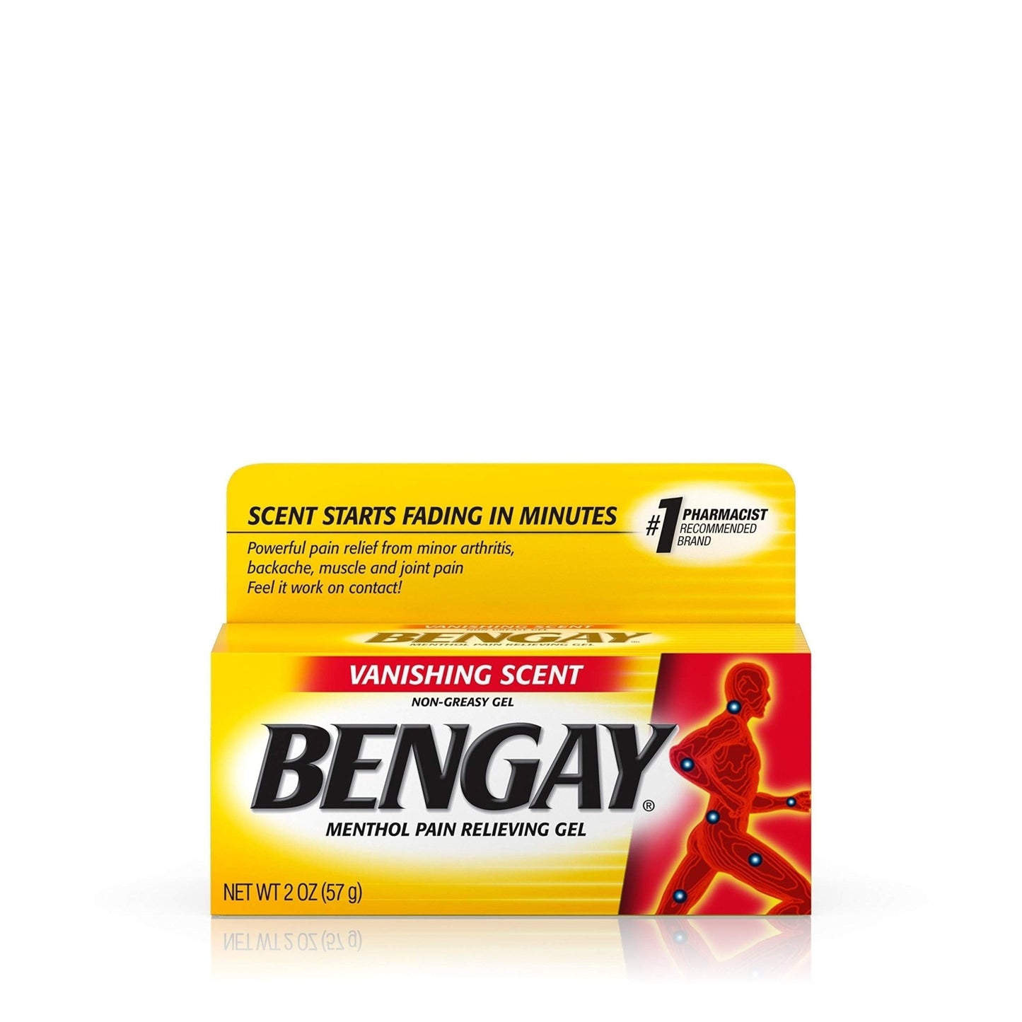 Vanishing Scent Bengay Relief Gel, Non-Greasy Topical Reliever with Cooling Menthol, 2 oz - dailyvitalstore