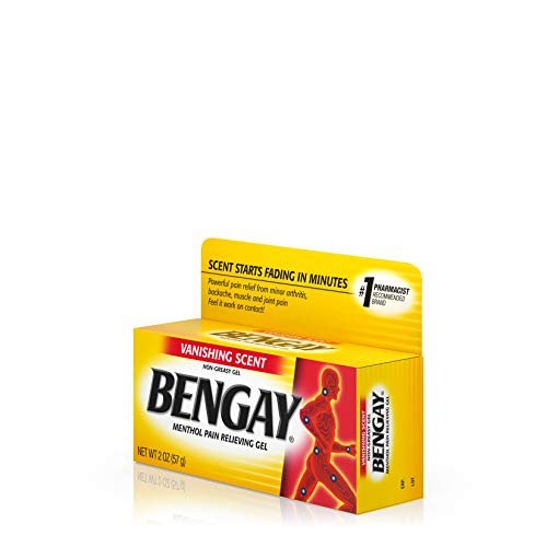 Vanishing Scent Bengay Relief Gel, Non-Greasy Topical Reliever with Cooling Menthol, 2 oz - dailyvitalstore