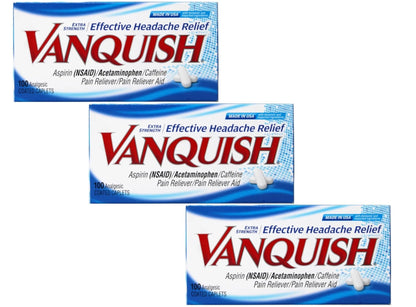Vanquish Extra Strength Pain Reliever Caplets-100 ct. (Pack of 3) - dailyvitalstore