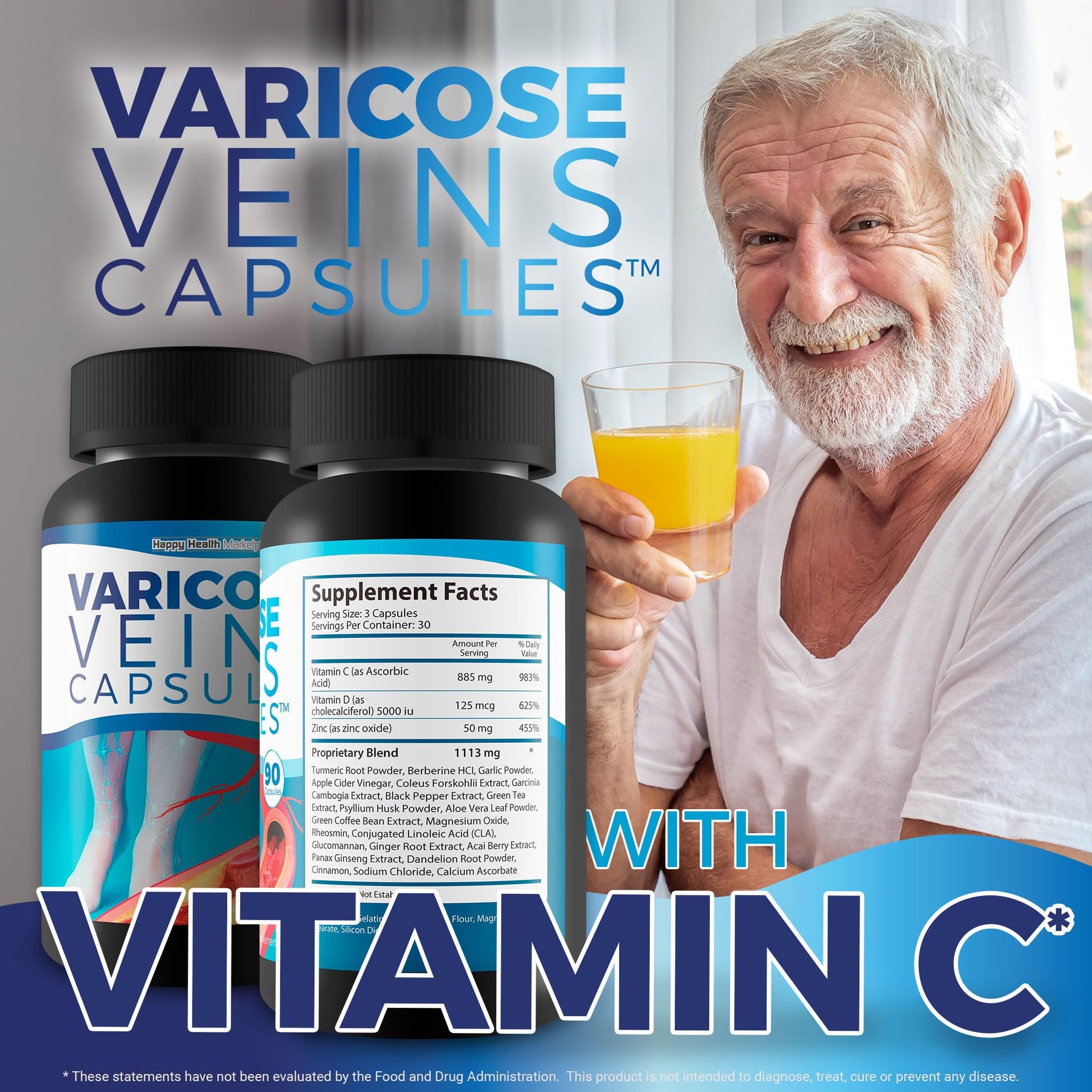 Varicose Veins Capsules - Our Best Natural Varicose Veins Treatment - Varicose Vein Supplement Anti Varicose Veins Women - Herbal Varicose Veins Treatment for Legs - Herbal Remedies for Varicose Veins - dailyvitalstore