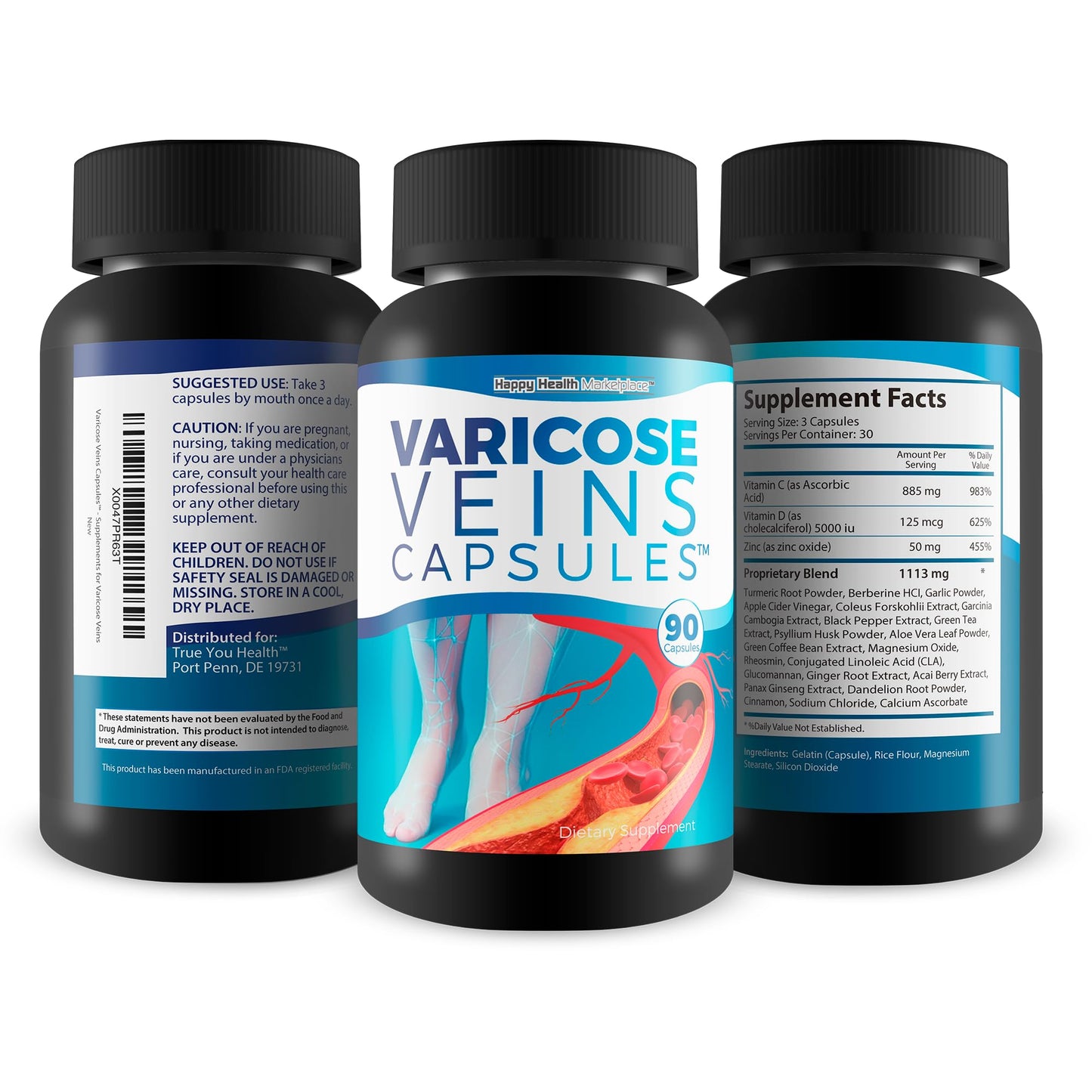 Varicose Veins Capsules - Our Best Natural Varicose Veins Treatment - Varicose Vein Supplement Anti Varicose Veins Women - Herbal Varicose Veins Treatment for Legs - Herbal Remedies for Varicose Veins - dailyvitalstore