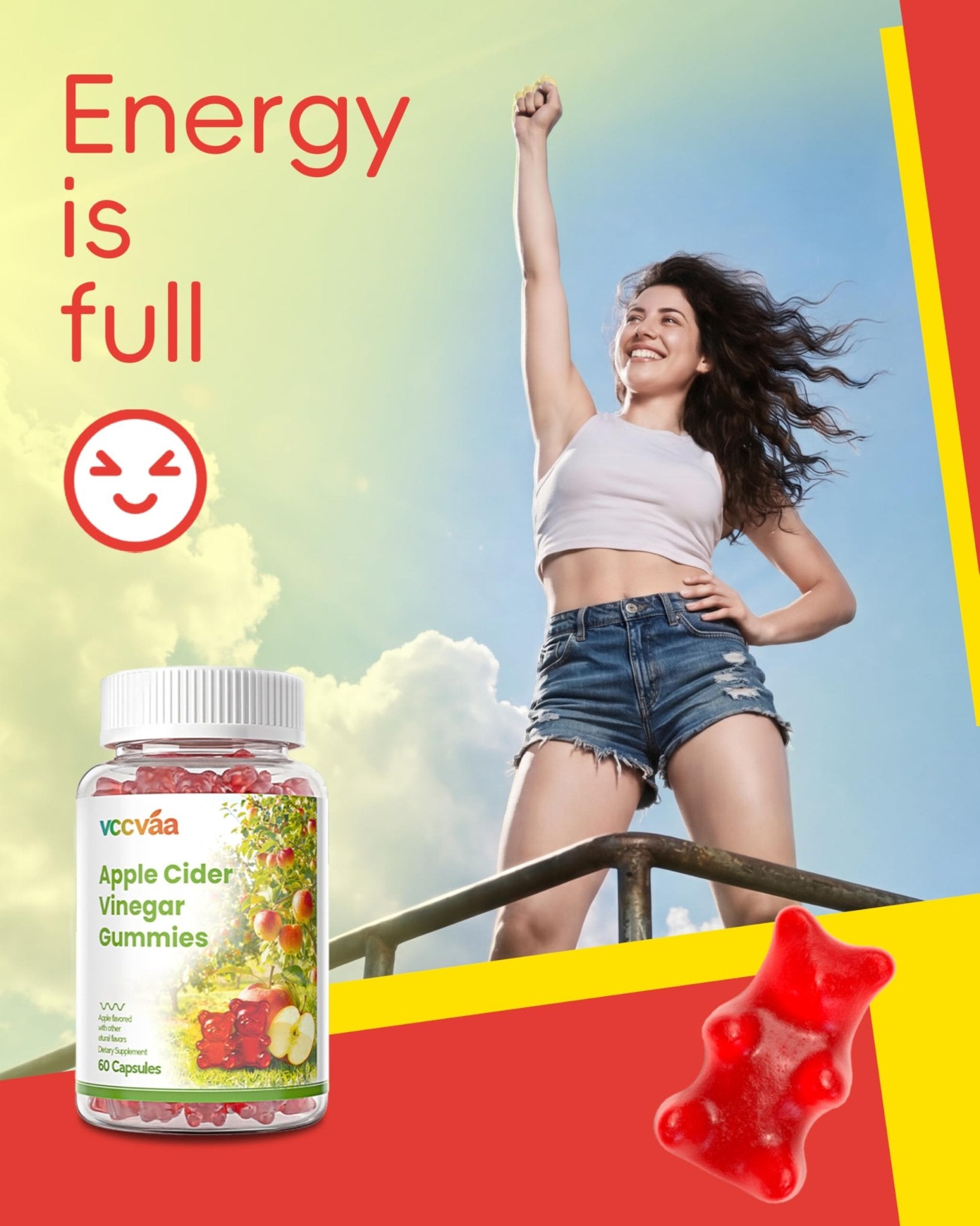 Vccvaa Fiber Gummies, Fiber Supplement with 5 Billion CFU Probiotics for Women, Prebiotic Gummies with Inulin, Soluble Fiber, ACV & Vitamin - dailyvitalstore