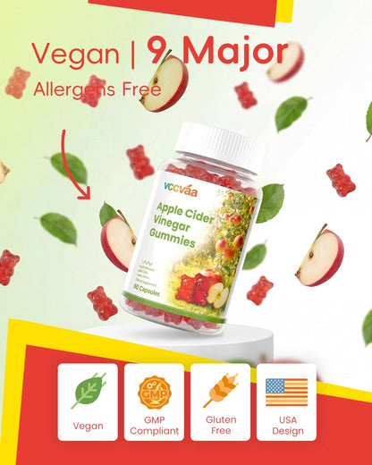 Vccvaa Fiber Gummies, Fiber Supplement with 5 Billion CFU Probiotics for Women, Prebiotic Gummies with Inulin, Soluble Fiber, ACV & Vitamin - dailyvitalstore