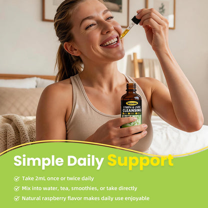 Vccvaa Lymph & Liver Cleanse - 20-in-1 Lymphatic Drainage & Liver Detox Supplement with Milk Thistle, Echinacea, Fucoxanthin - 60mL Liquid Formula for Immune & Digestive Support - dailyvitalstore