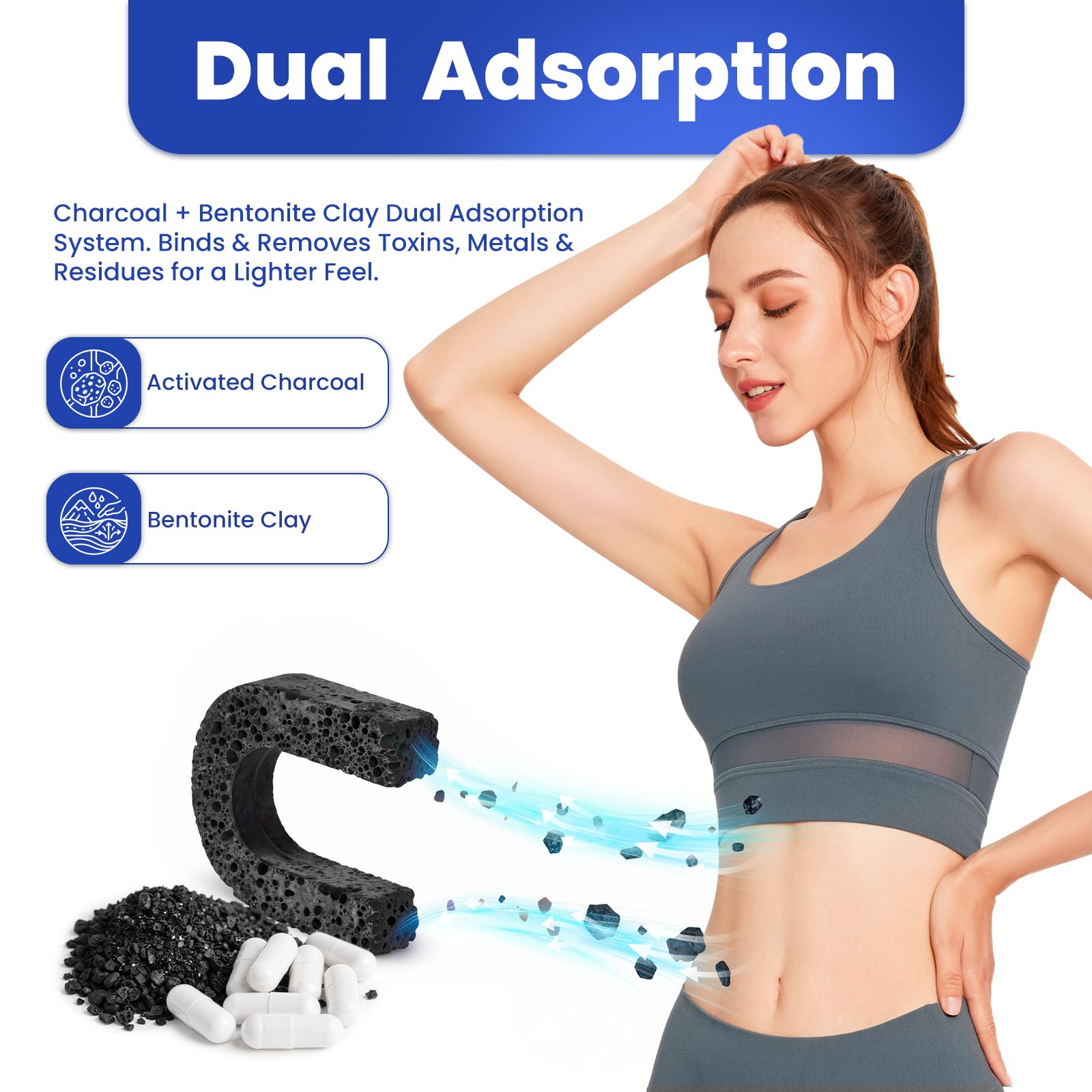 Vccvaa Metal Detox & Full Body Cleanse Pills - GI, Parasite & Zeolite Detox, Activated Charcoal, Bentonite Clay, 5 Billion CFU Women Probiotics, - dailyvitalstore