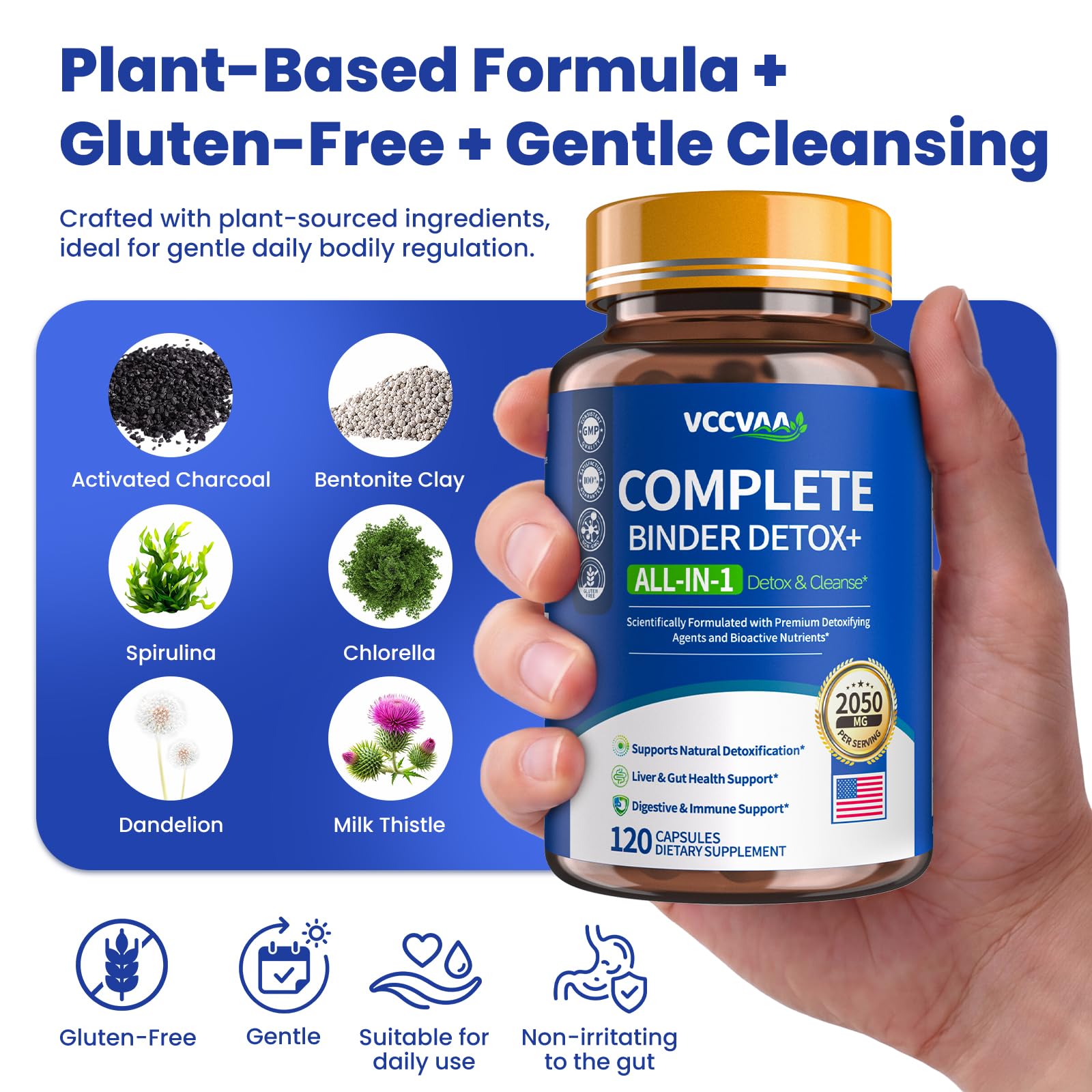 Vccvaa Metal Detox & Full Body Cleanse Pills - GI, Parasite & Zeolite Detox, Activated Charcoal, Bentonite Clay, 5 Billion CFU Women Probiotics, - dailyvitalstore