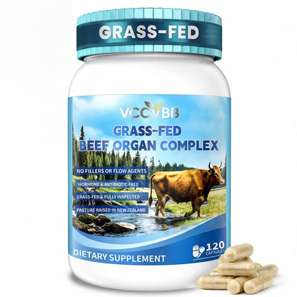 VCCVBB Beef Organ Supplements for Women, Beef Liver, Kidney, Heart, Uterus Tissue, Hormonal Balance, Immune Support,Natural Iron Vitamins Supplements for Energy, Grass Fed Pasture Raised 120 Capsules - dailyvitalstore