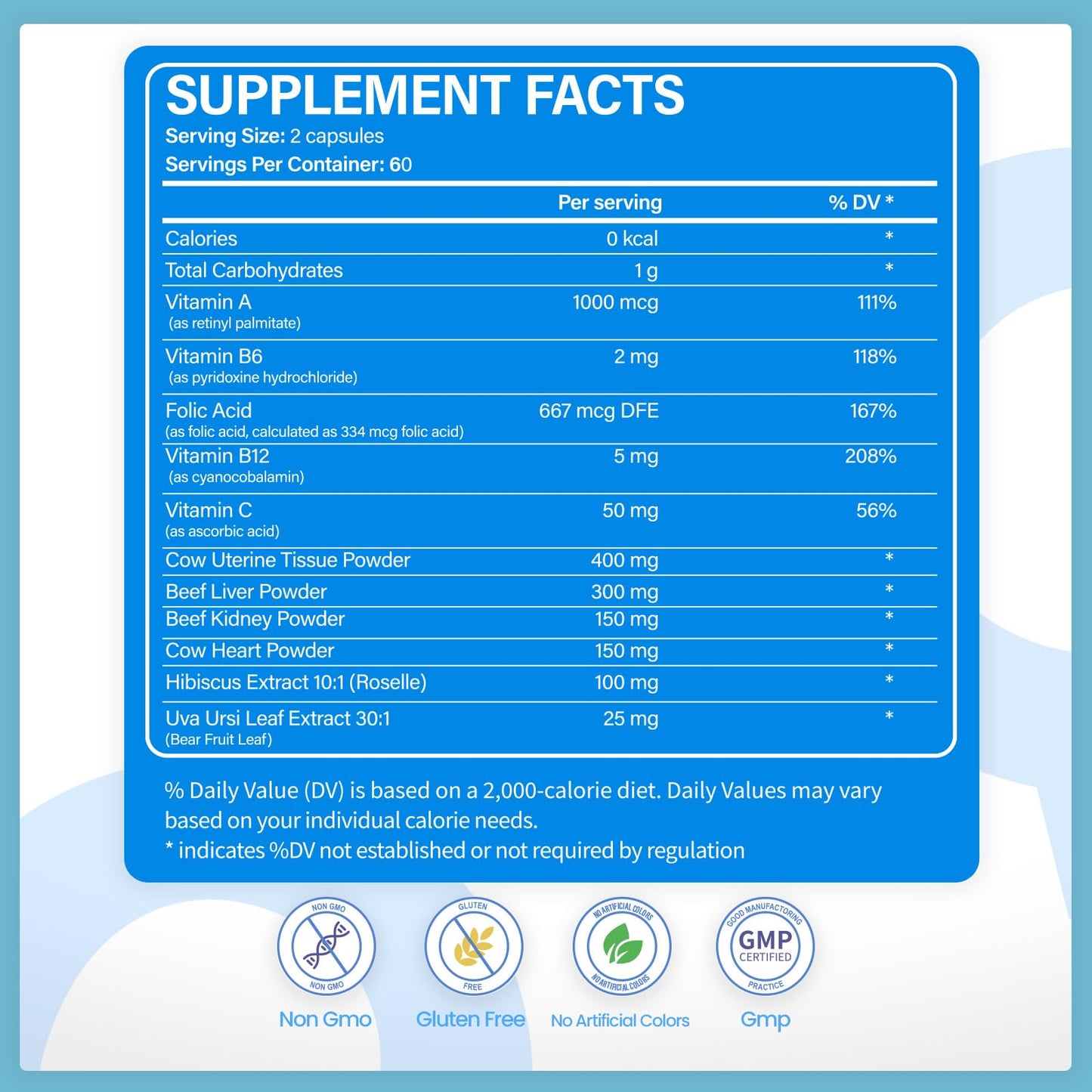 VCCVBB Beef Organ Supplements for Women, Beef Liver, Kidney, Heart, Uterus Tissue, Hormonal Balance, Immune Support,Natural Iron Vitamins Supplements for Energy, Grass Fed Pasture Raised 120 Capsules - dailyvitalstore