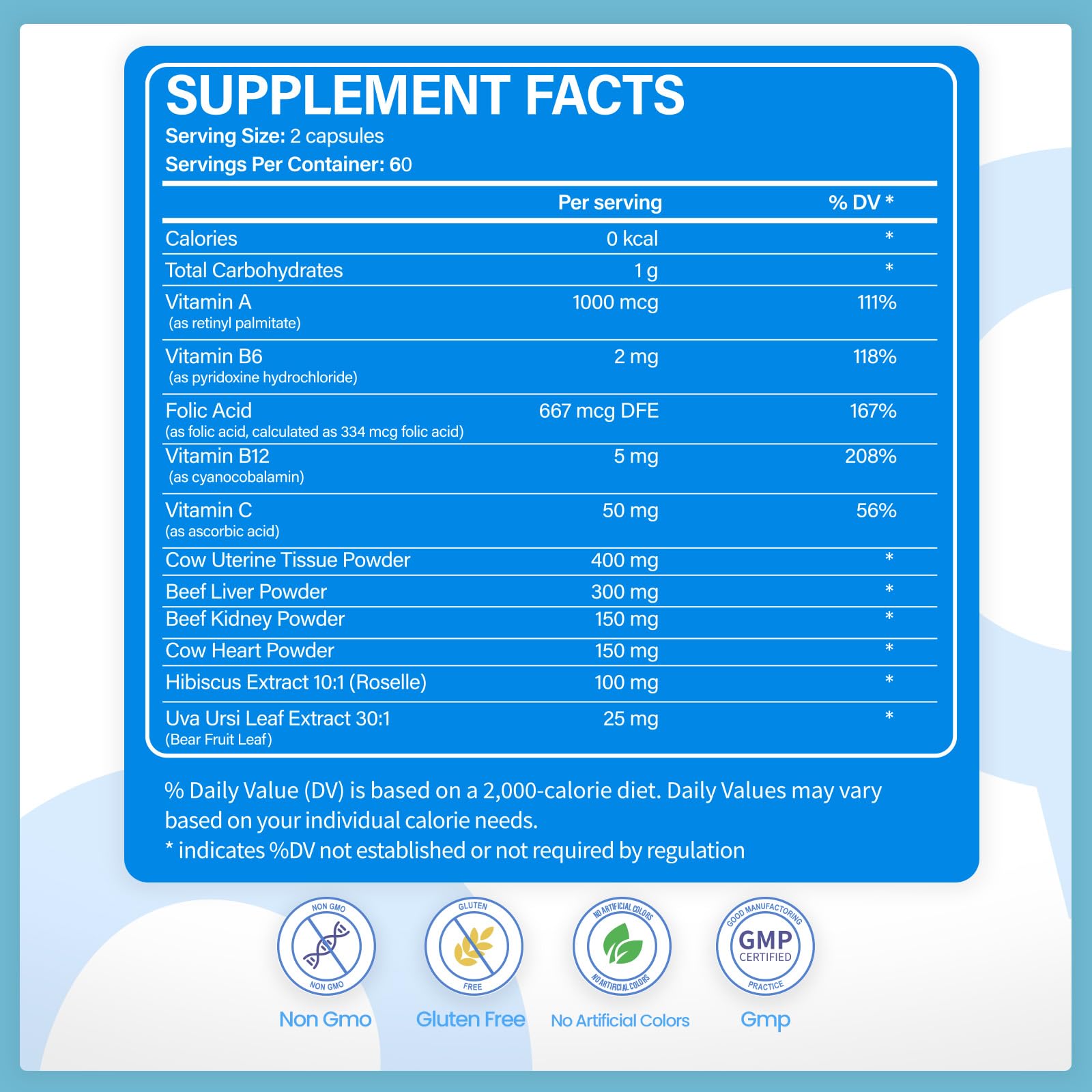 VCCVBB Beef Organ Supplements for Women, Beef Liver, Kidney, Heart, Uterus Tissue, Hormonal Balance, Immune Support,Natural Iron Vitamins Supplements for Energy, Grass Fed Pasture Raised 120 Capsules - dailyvitalstore