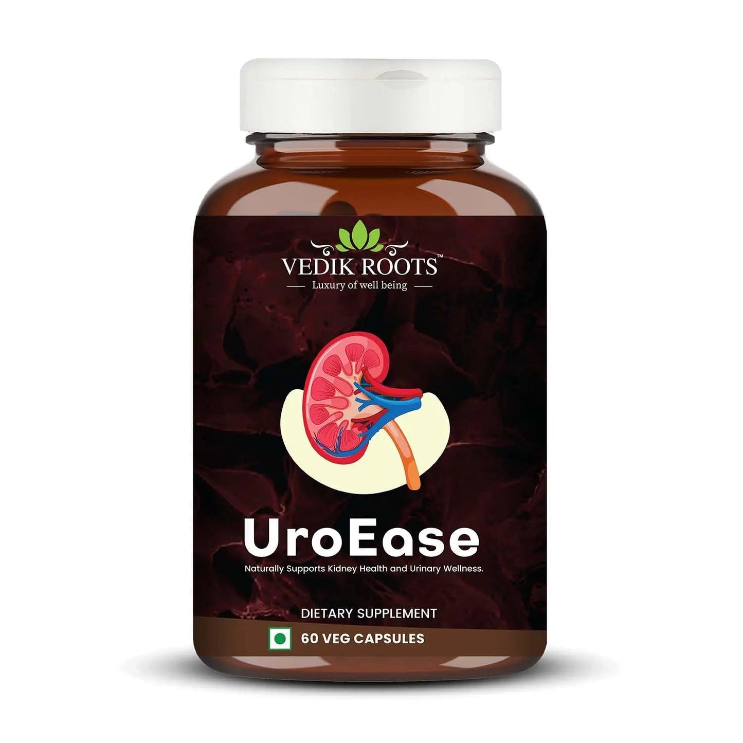 VEDIKROOTS UroEase | Ayurvedic Herbal Supplement for Kidney Health & Uric Acid Levels | Supports Urinary Tract Health | 60 Veg Capsules - dailyvitalstore