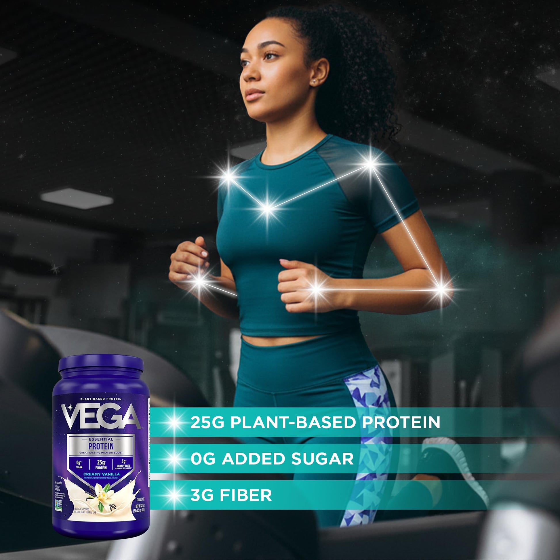 Vega Essential Protein – 25g Plant Based Protein Powder, Creamy Vanilla, Vegan for a Dairy-Free Vanilla Shake – Large Tub, 32.5oz (20 Servings) - dailyvitalstore