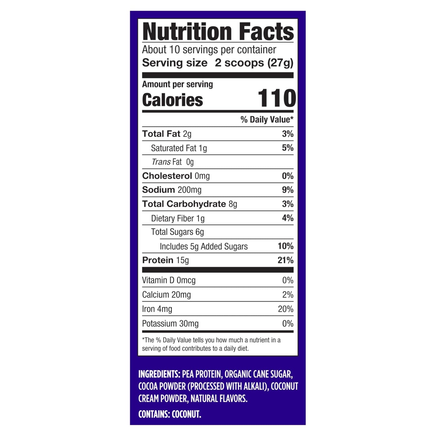 Vega Protein Made Simple - 15g Plant-Based Pea Protein, Chocolate, 10 Servings, Stevia Free, No Artificial Sweeteners or Gums, Non-GMO, Gluten Free, Dairy Free, 9.6oz (Packaging May Vary) - dailyvitalstore
