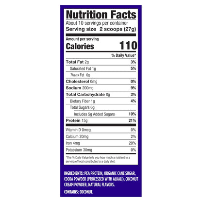 Vega Protein Made Simple - 15g Plant-Based Pea Protein, Chocolate, 10 Servings, Stevia Free, No Artificial Sweeteners or Gums, Non-GMO, Gluten Free, Dairy Free, 9.6oz (Packaging May Vary) - dailyvitalstore