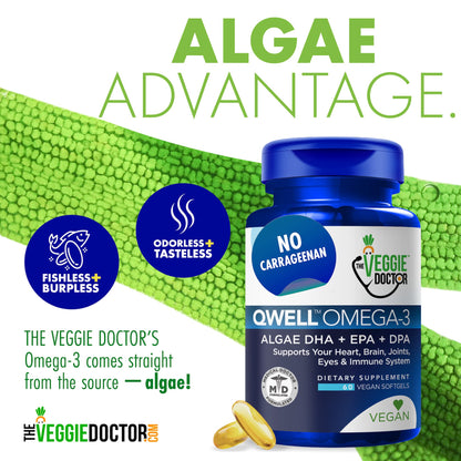 Vegan Omega 3 Supplement – Algae Omega 3 with DHA EPA DPA – Vegan Capsules from Algal – Fish Oil Alternative – Plant-Based Algae Oil Formula – Non-GMO - dailyvitalstore