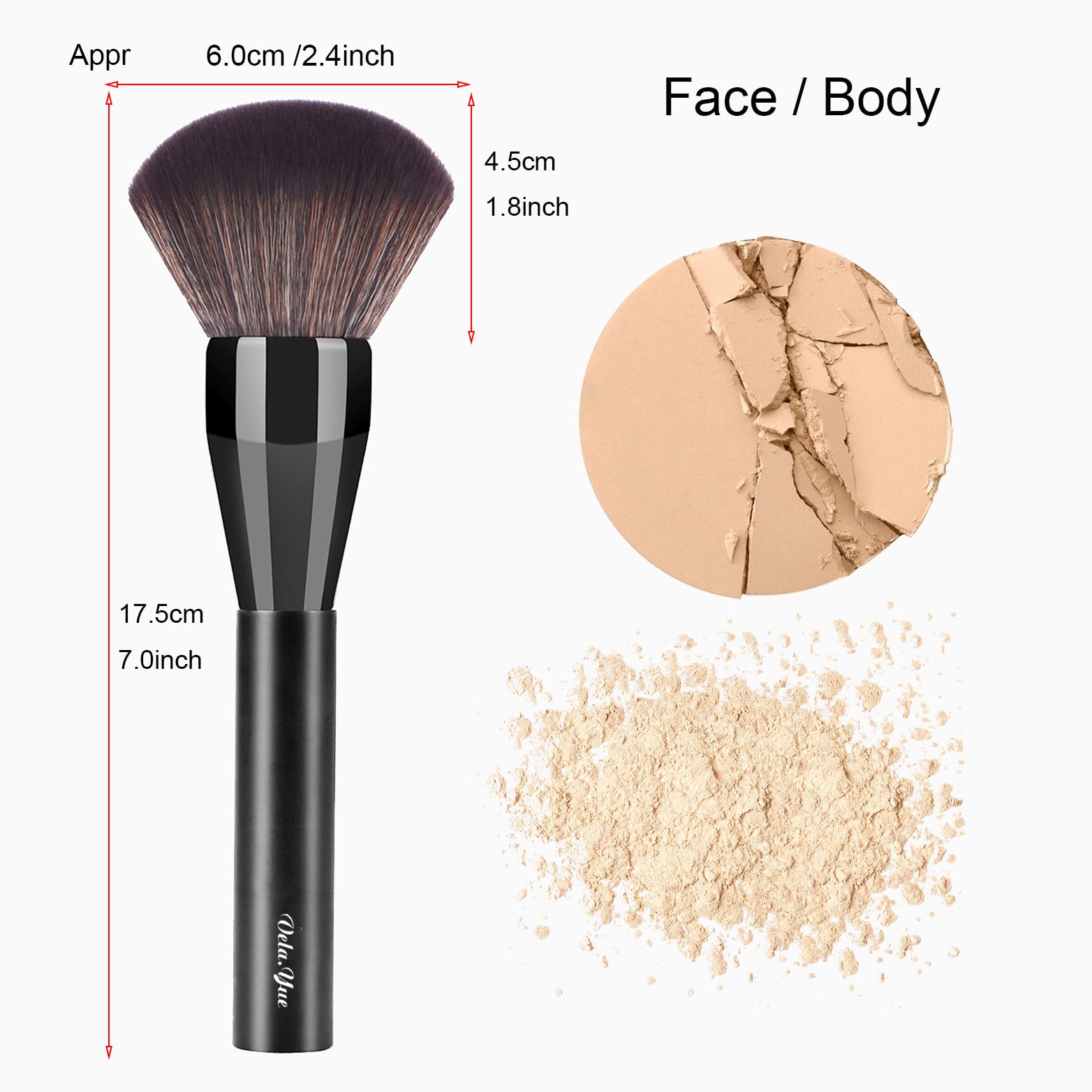 Vela.Yue Large Powder Brush Soft Face Loose Mineral Foundation Blusher Bronzer Makeup Brush - dailyvitalstore