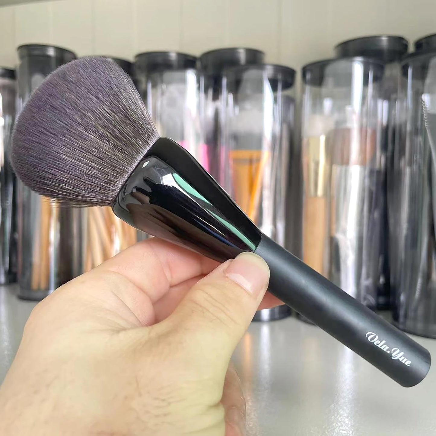 Vela.Yue Large Powder Brush Soft Face Loose Mineral Foundation Blusher Bronzer Makeup Brush - dailyvitalstore