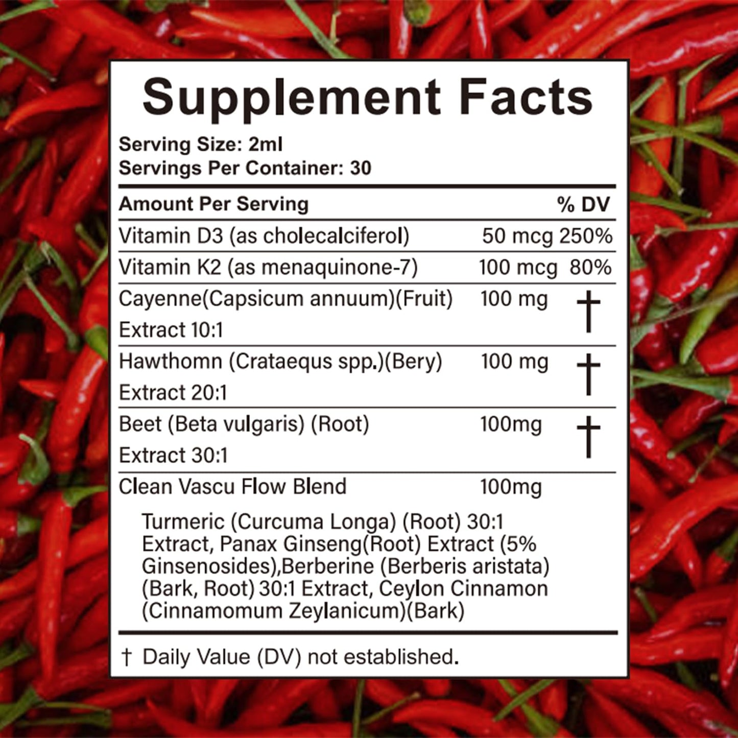 Velestoff Cayenne Pepper Drops, Cayenne Circulation Blend with Hawthorn Beet Root Turmeric Vitamin K2 D3 - Vegan, Non-GMO - 2FL.OZ (1 PCS) - dailyvitalstore
