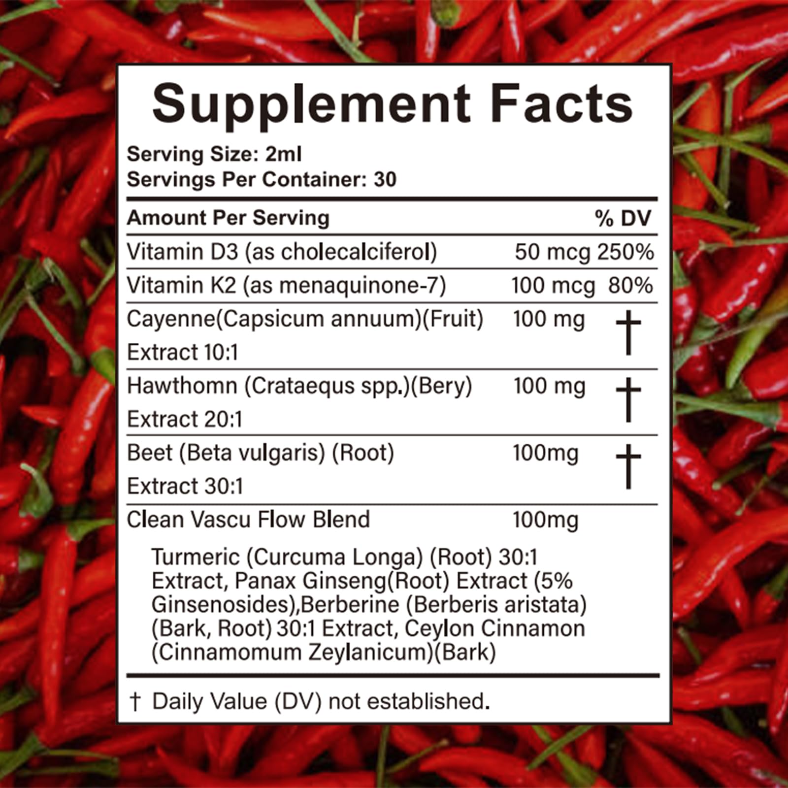 Velestoff Cayenne Pepper Drops, Cayenne Circulation Blend with Hawthorn Beet Root Turmeric Vitamin K2 D3 - Vegan, Non-GMO - 2FL.OZ (1 PCS) - dailyvitalstore