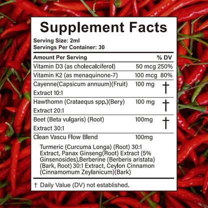VelestOff Cayenne Pepper Drops - VelestOff Cayenne Circulation Blood Pressure Blend - Cayenne Pepper Hawthorn Beet Root Turmeric Vitamin K2 D3-2 OZ (2 PCS) - dailyvitalstore