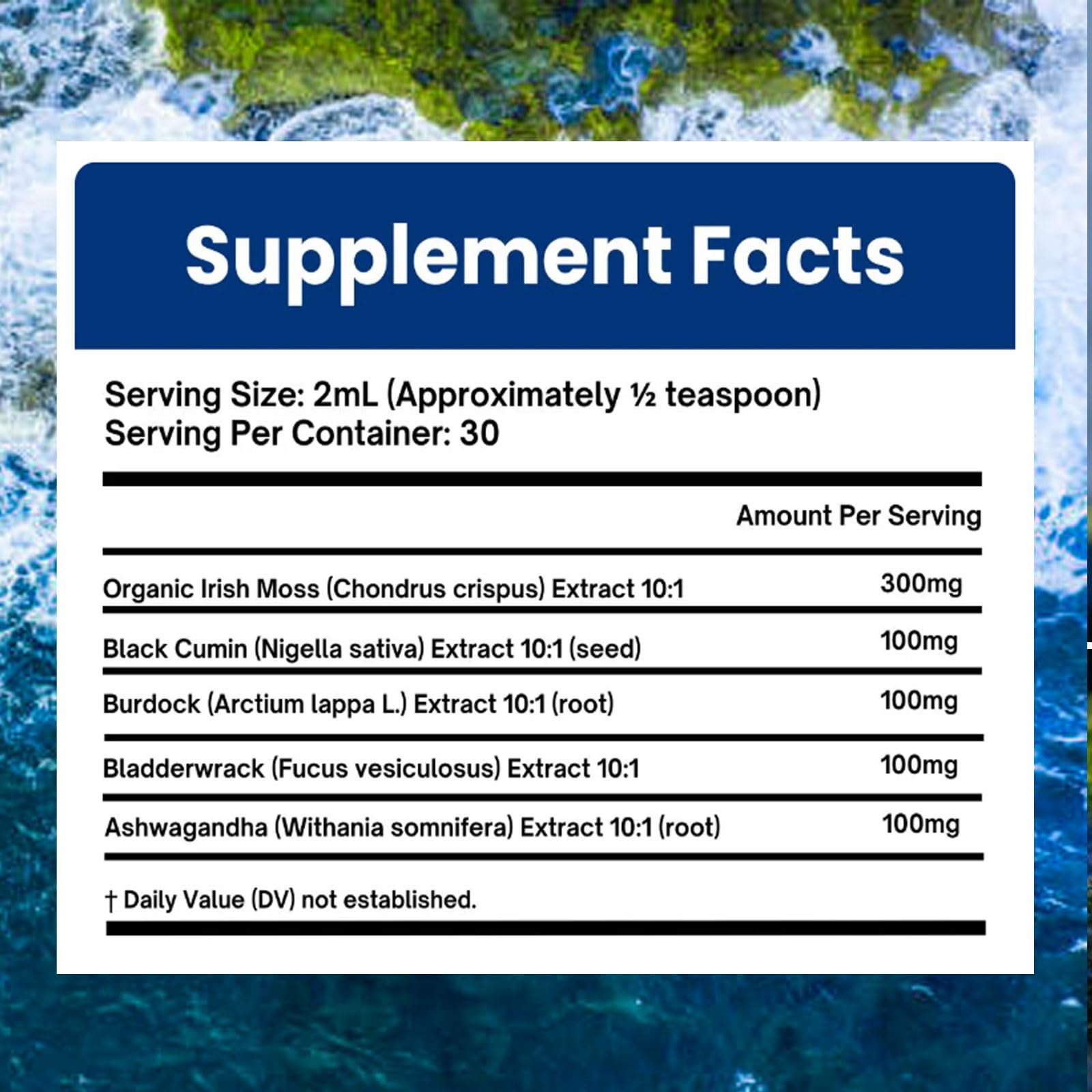 Velestoff Irish Seamoss Thyroid Hormone Regulator, Velestoff Thyroid Support Drops | Sea Moss, Black Seed Oil, Ashwagandha, Burdock Root, Bladderwrack, Hormone Balance & Support - 2 FL.OZ (1 Pcs) - dailyvitalstore