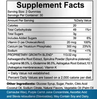 Velmira® Heightener Gummies for Bone Health & Development Support – Essential Vitamins & Minerals, Easy-to-Chew Gummies for Kids, Teens & Adults (Ages 5+) - dailyvitalstore