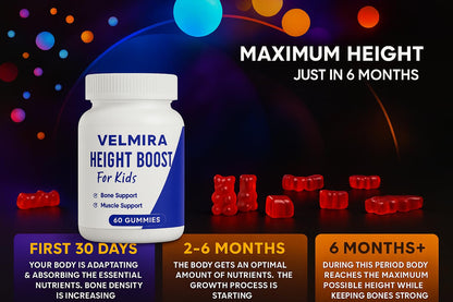 Velmira® Heightener Gummies for Bone Health & Development Support – Essential Vitamins & Minerals, Easy-to-Chew Gummies for Kids, Teens & Adults (Ages 5+) - dailyvitalstore