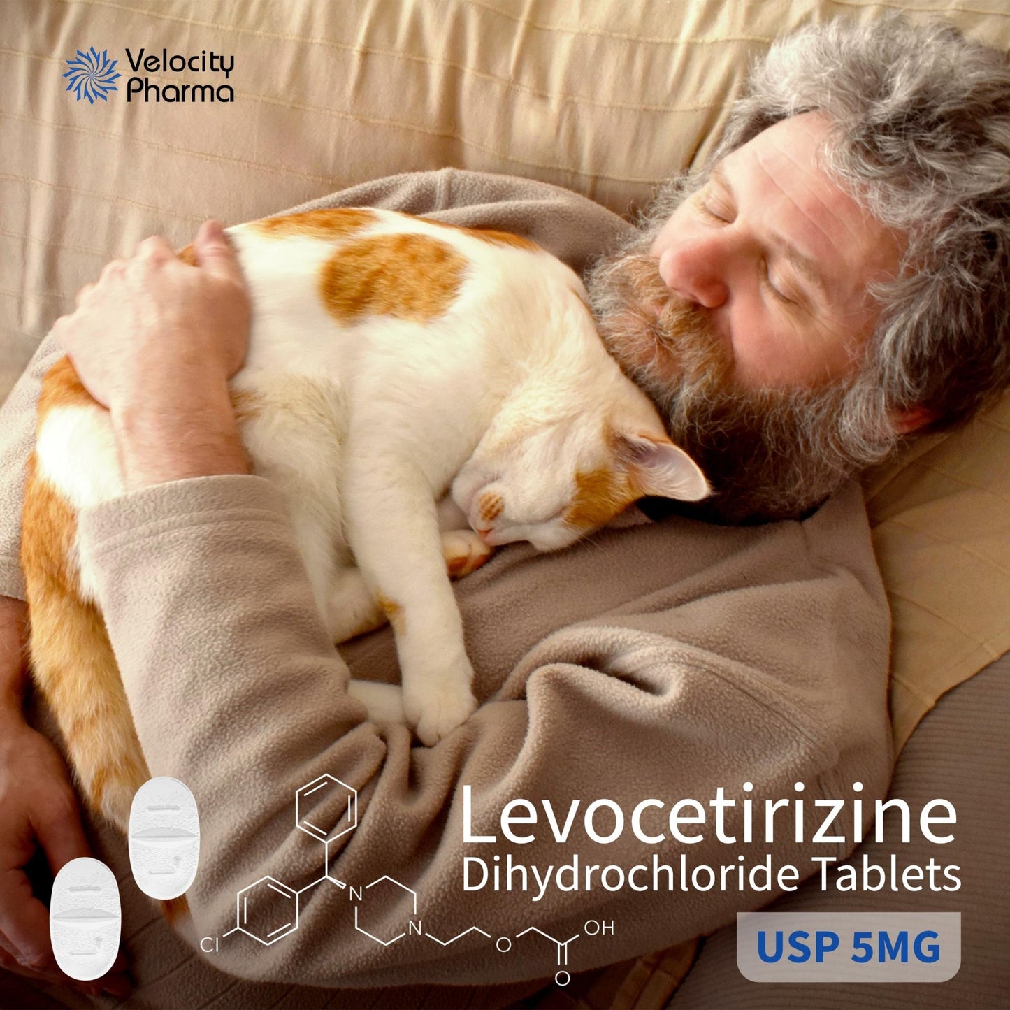 Velocity Pharma Levocetirizine Dihydrochloride 5mg USP Tablets, 24 Hour Allergy Relief Non-Drowsy Antihistamine, 360 Count - dailyvitalstore