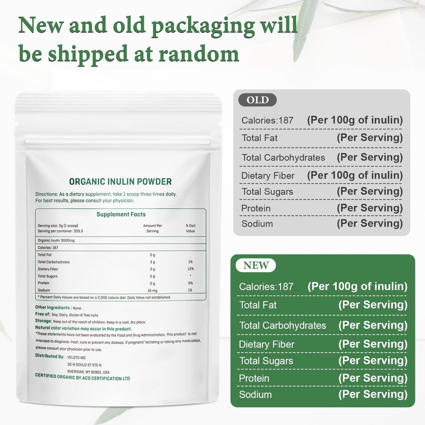VELOTO Organic Inulin Powder – Prebiotic Fiber Supplement for Smoothies & Drinks, 2.2 lb, Flavorless, Water Soluble, Vegan & Non-GMO - dailyvitalstore