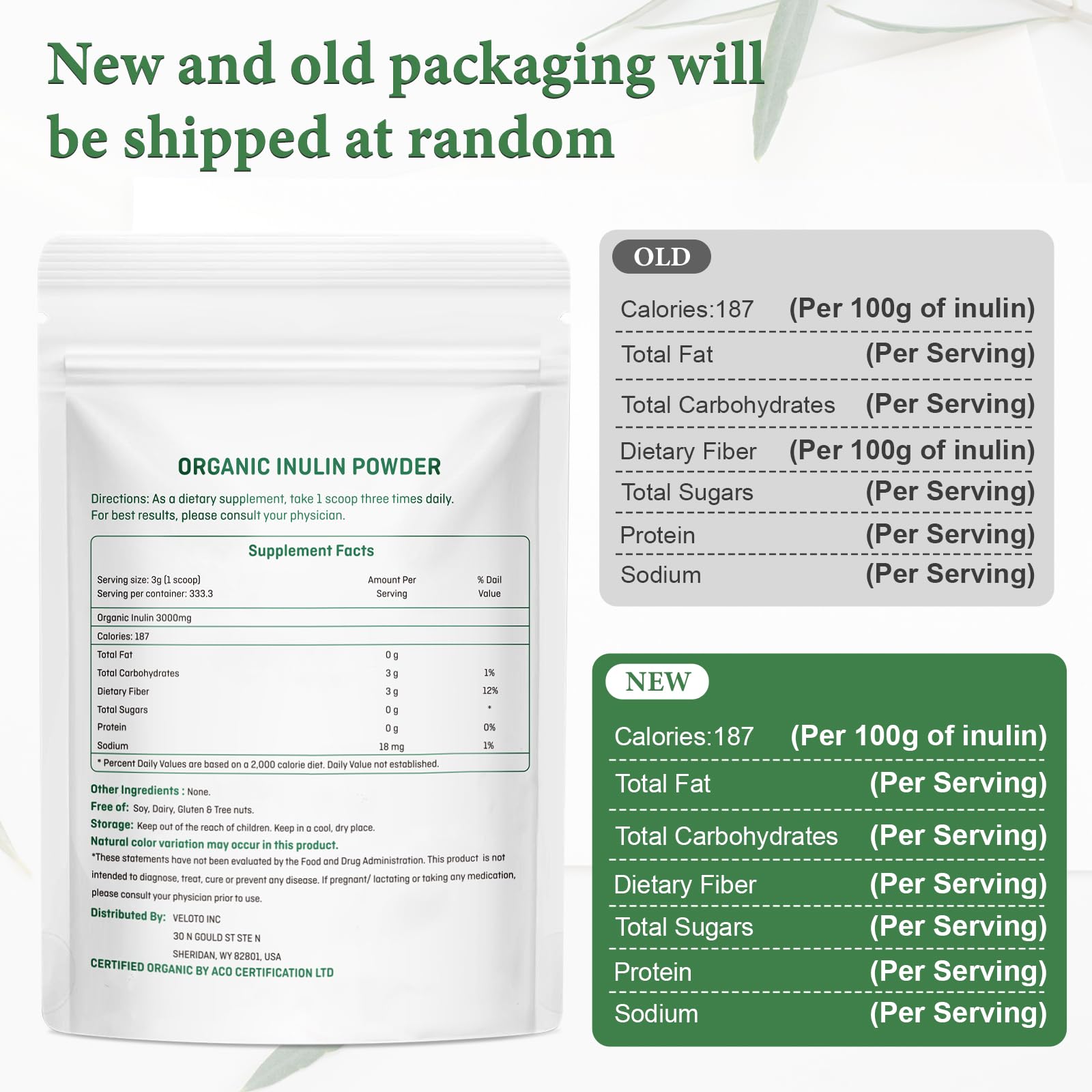 VELOTO Organic Inulin Powder – Prebiotic Fiber Supplement for Smoothies & Drinks, 2.2 lb, Flavorless, Water Soluble, Vegan & Non-GMO - dailyvitalstore
